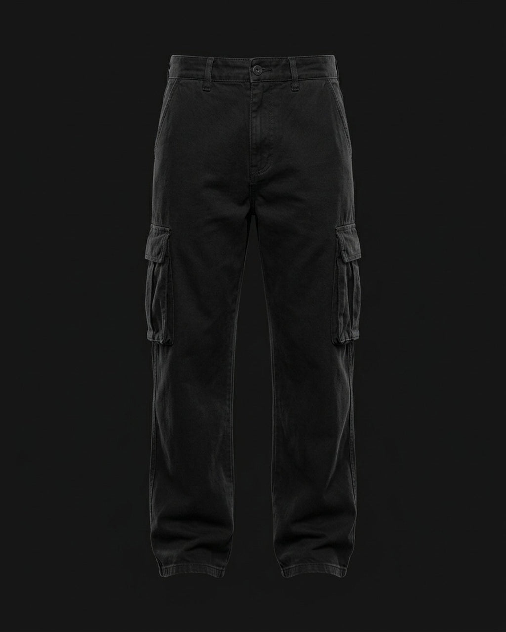 Cargo wide leg nero, fronte (foto demo)