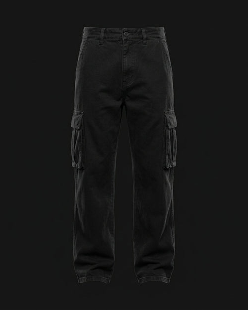 Cargo wide leg nero, fronte (foto demo)