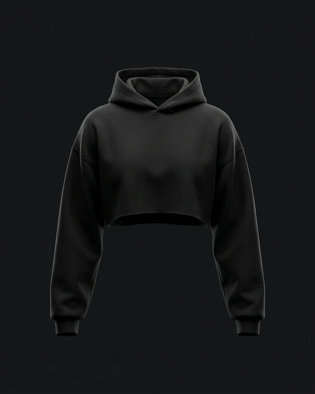 Crop hoodie boxy, fronte (foto demo)