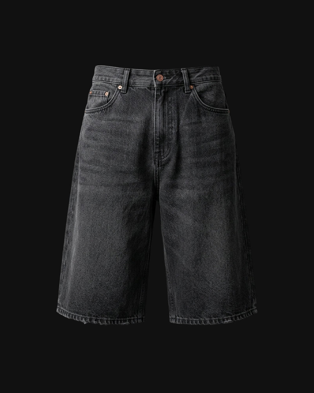 Jorts denim baggy, fronte (foto demo)